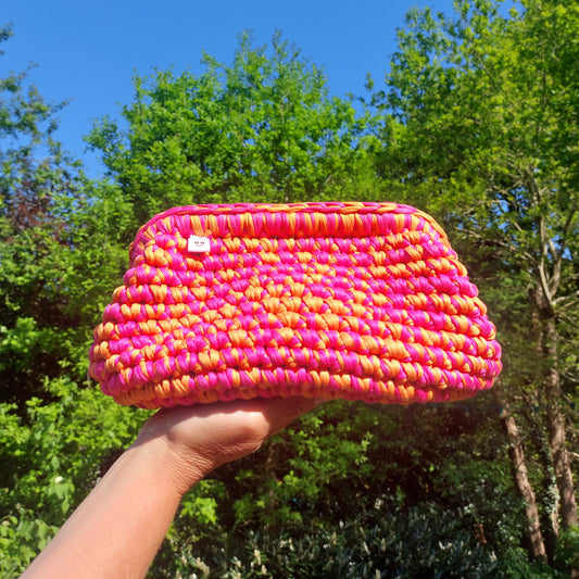 Jumbo Clutch Roze-Oranje Mix