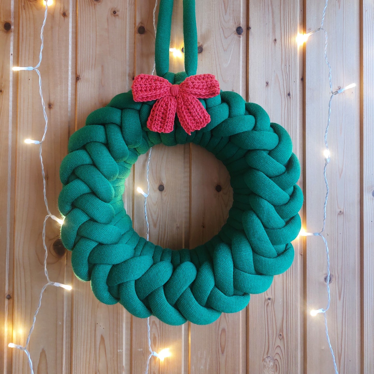 chunky groen kerstkrans handgemaakt