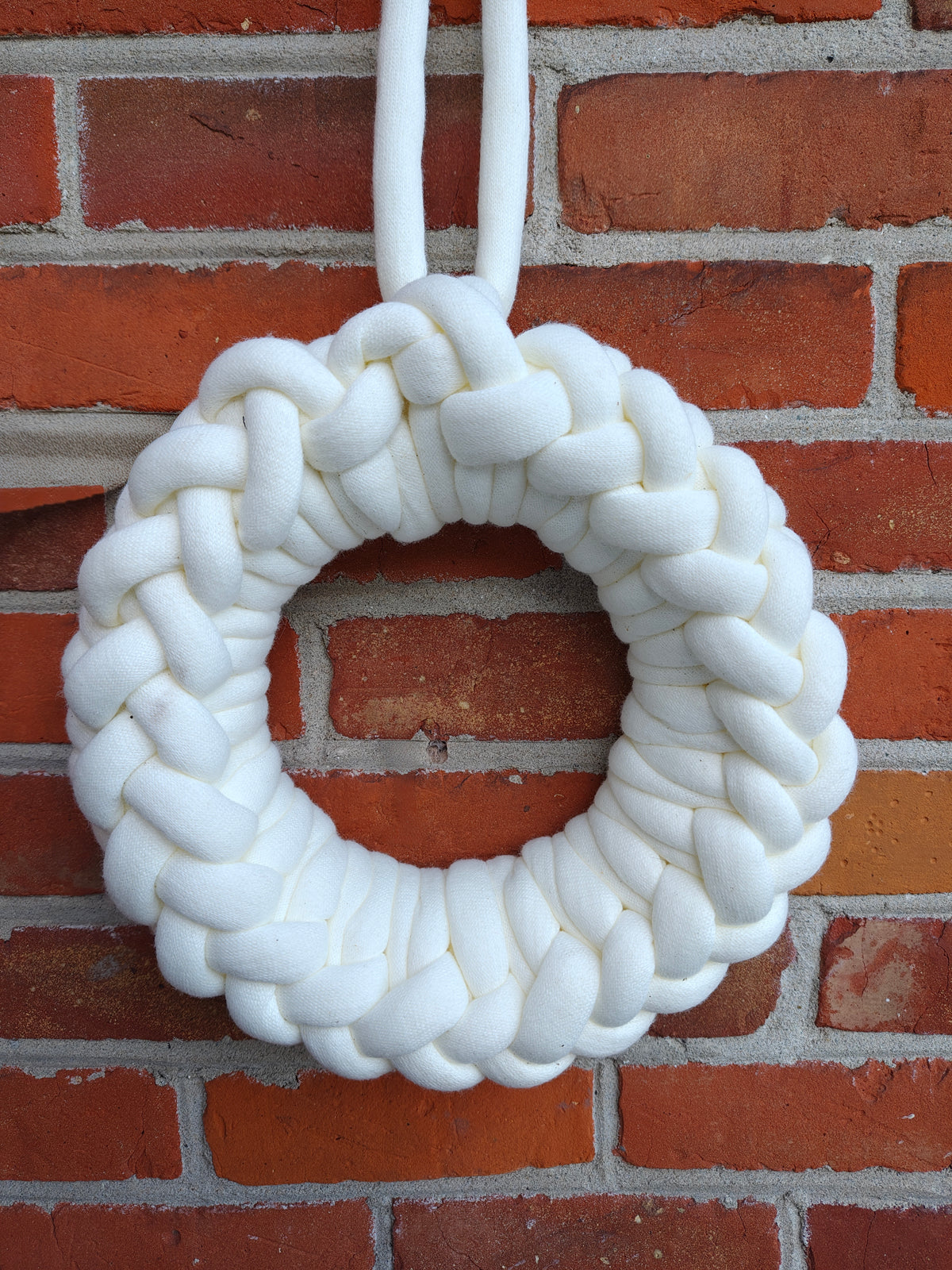 Chunky kerstkrans wit