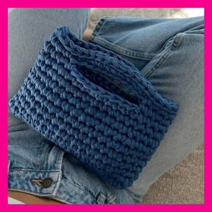 Gehaakte tas jeansblauw